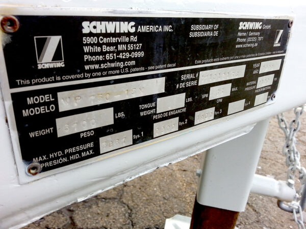 1999 Schwing WP750-15X #2156