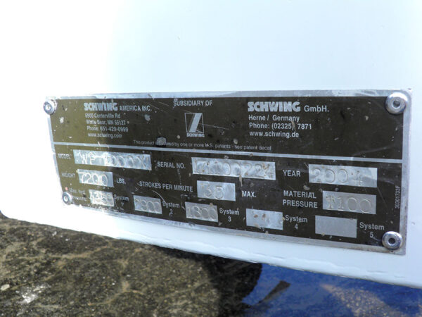 2004 Schwing WP1000X #0224