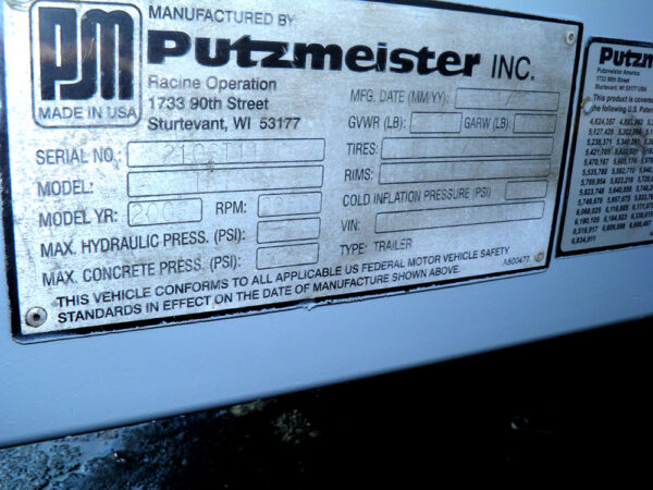 2006 Putzmeister TK70