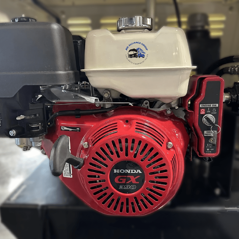 Commercial-grade heavy-duty engine detail on The Original Power Buggy IPB21 concrete buggy